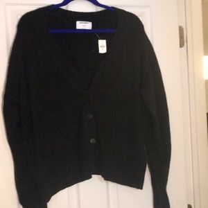 Black button up sweater